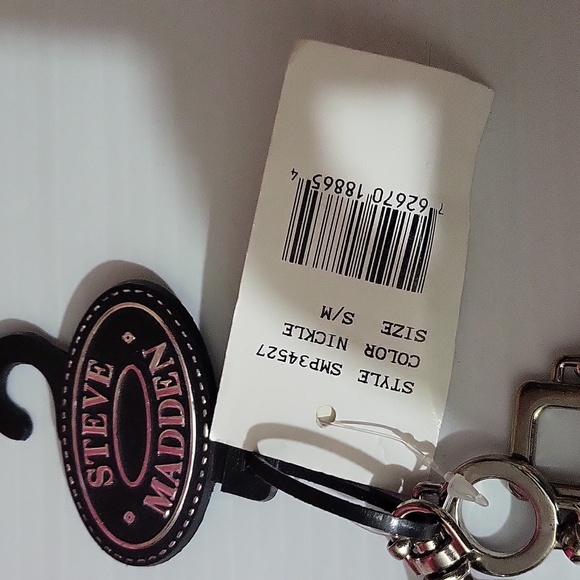 Steve Madden Square and Circle Silver Chain belt Size S/M - Picture 4 of 4